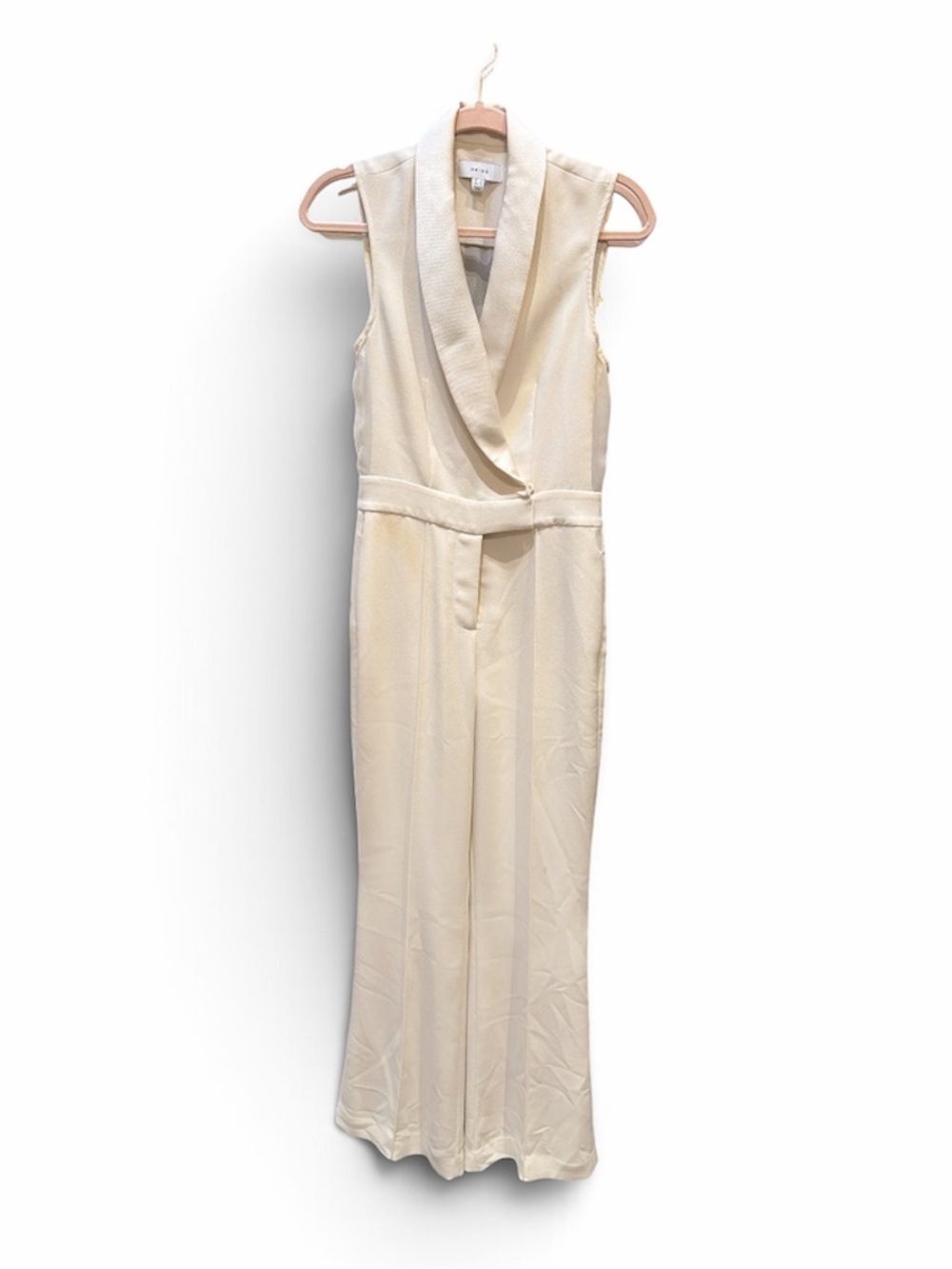 Reiss Cream Sleeveless Wrap Jumpsuit size 4.